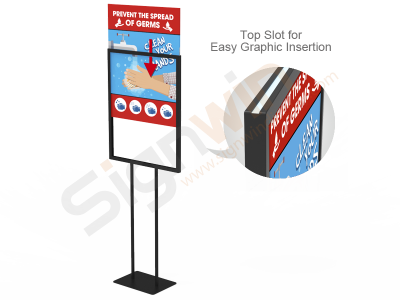 Wash Hands Poster Banner Print Signage Holder Stand 01